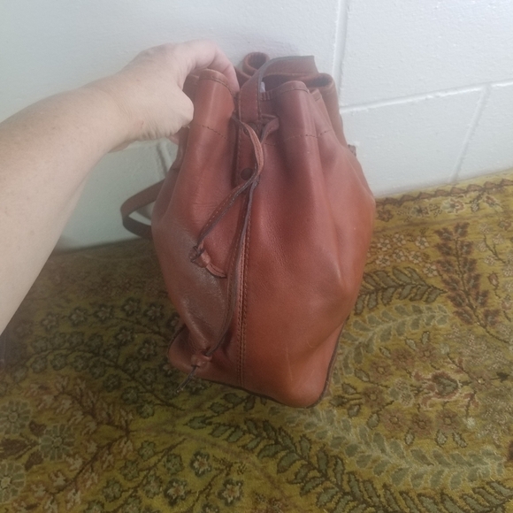 Vtg 70s Axixie aztec mexican leather bucket bag purse - Picture 5 of 11